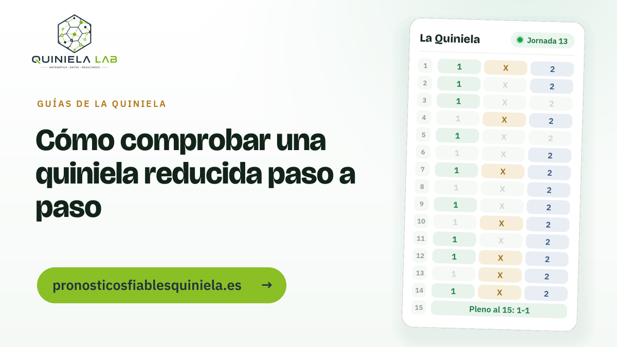 Cómo comprobar una quiniela reducida paso a paso Cómo comprobar una quiniela reducida paso a paso