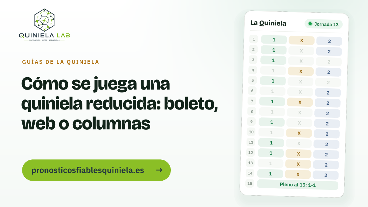 Cómo se juega una quiniela reducida: boleto, web o columnas Cómo se juega una quiniela reducida: boleto, web o columnas