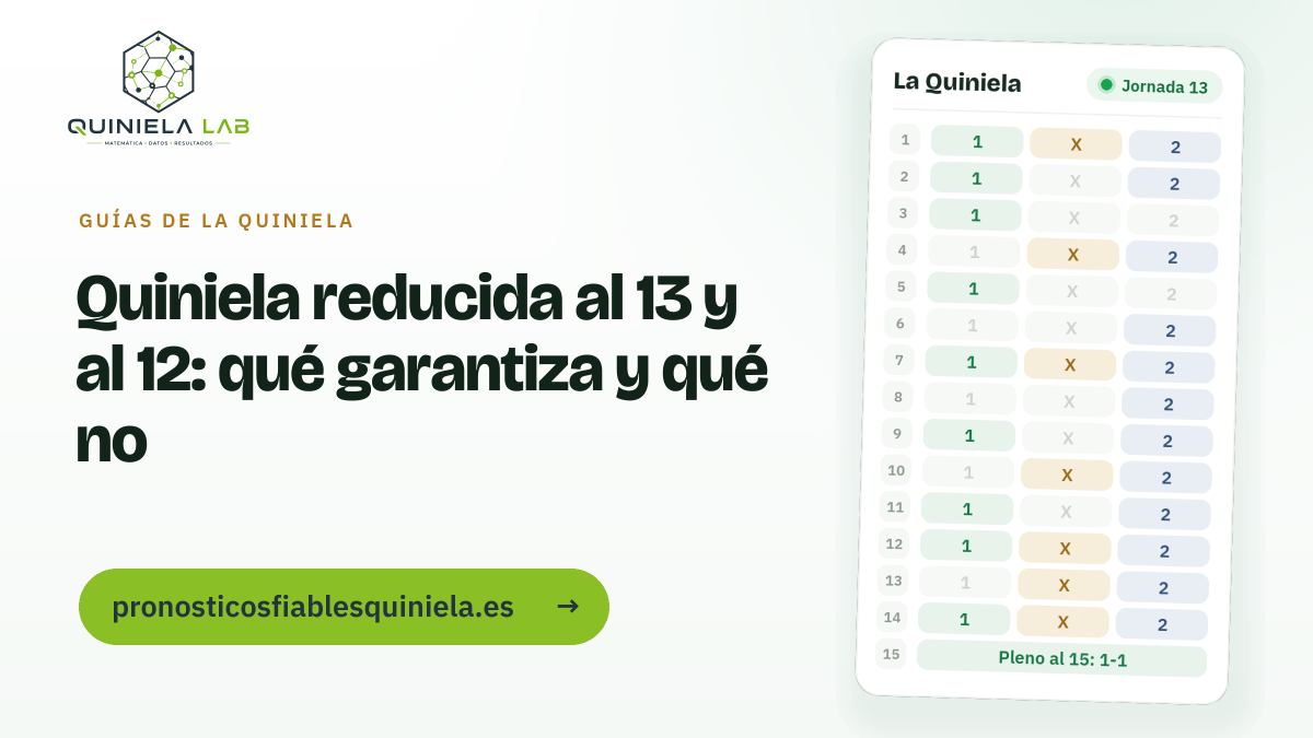 Quiniela reducida al 13 y al 12: qué garantiza y qué no